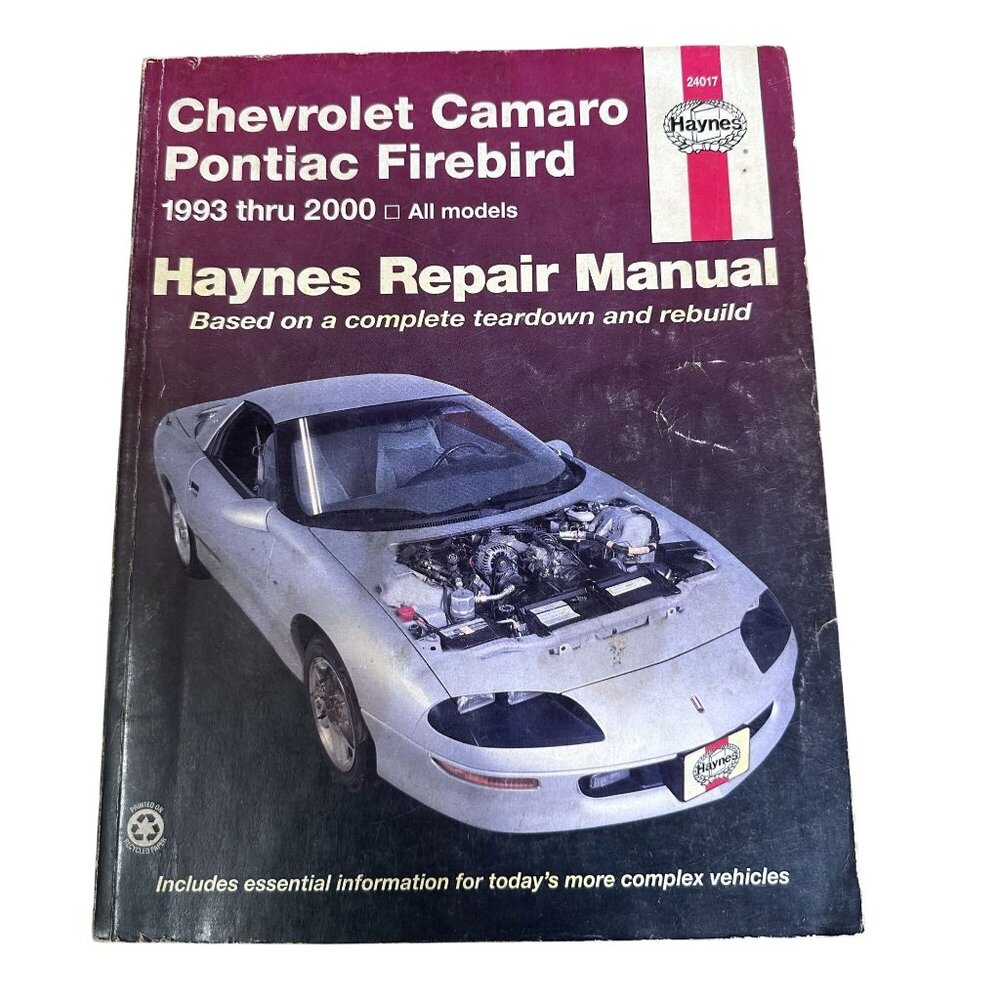 Vtg Haynes Automotive Repair Manual Chevrolet Camaro Pontiac Firebird 1993-2000